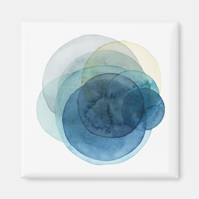 Aimant Planètes en évolution - Cercles d'aquarelle (Devant)