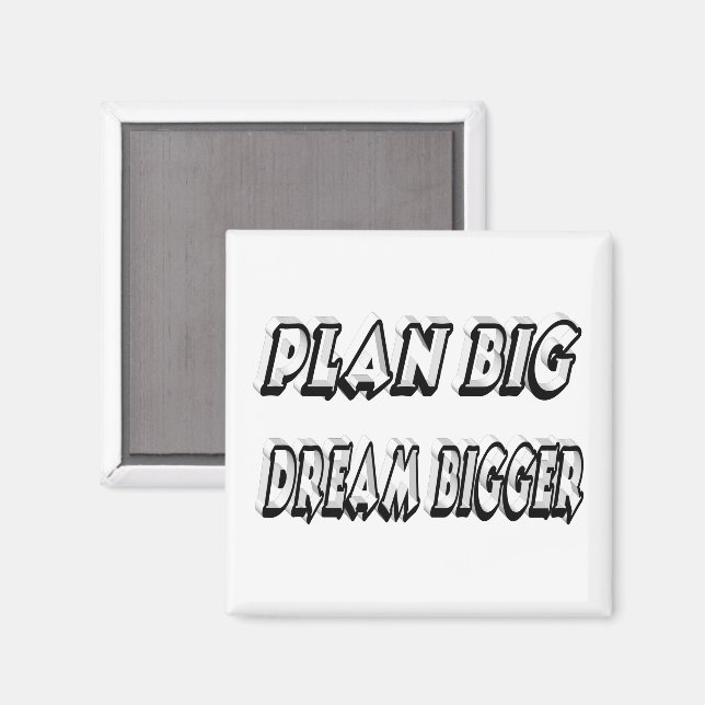 Aimant Planifier un grand rêve plus grand Citation motiva (Recto/Verso)