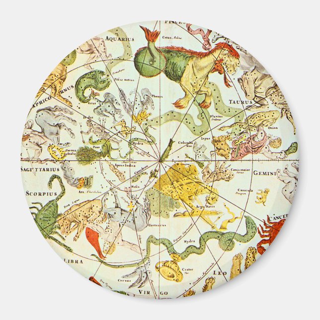 Aimant Planisphæ ri Coeleste 1698 - Astrologie Graphique  (Devant)