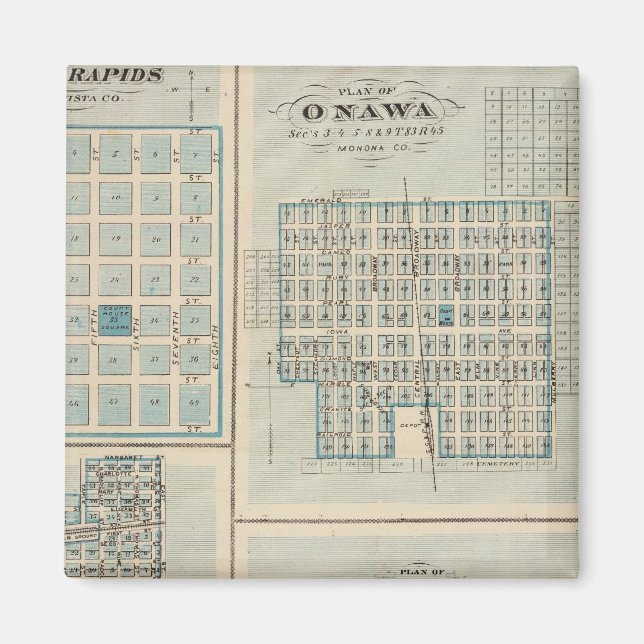 Aimant Plans de Sioux Rapids, Onawa, Storm Lake, Newell (Devant)