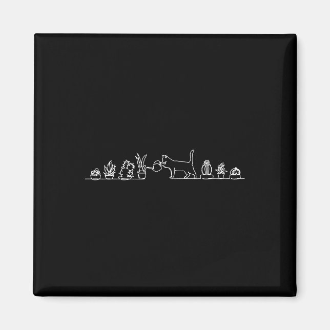 Aimant Plantes d'arrosage de chats (Devant)