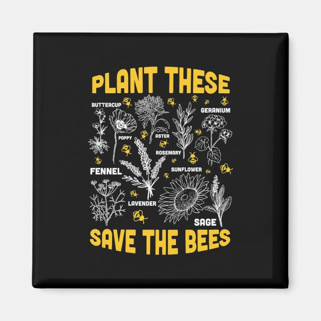 Aimant Plantes Qui Sauvent Les Abeilles (Devant)