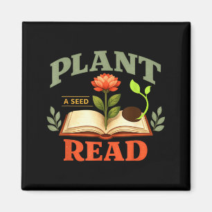Aimant Plantez une graine lire lecteur livre bibliothèque