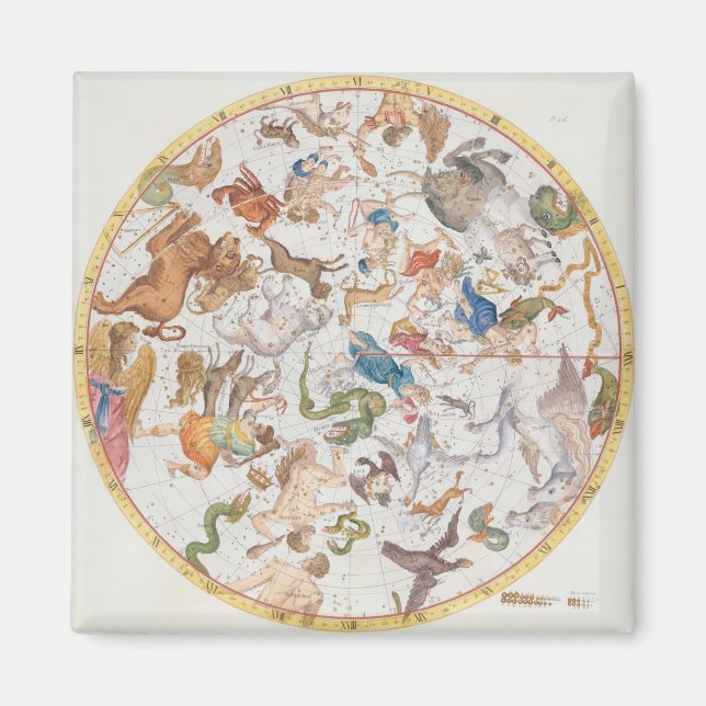 Aimant Plaque 26 de "Atlas Coelestis", de John Flamsteed (Devant)