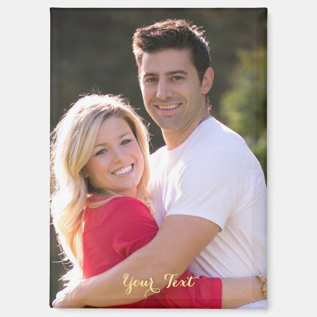 Aimant Plaque de réfrigérateur avec texte et photo de fam (Recto)