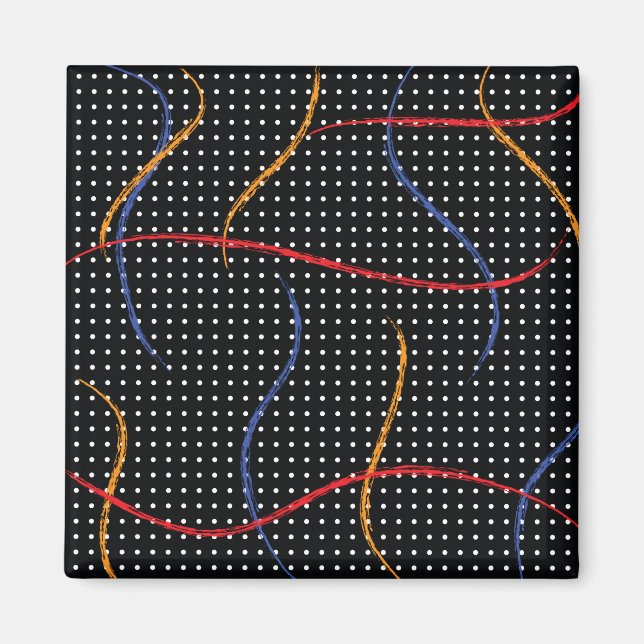 Aimant Plaque et points de peinture rétro (Devant)