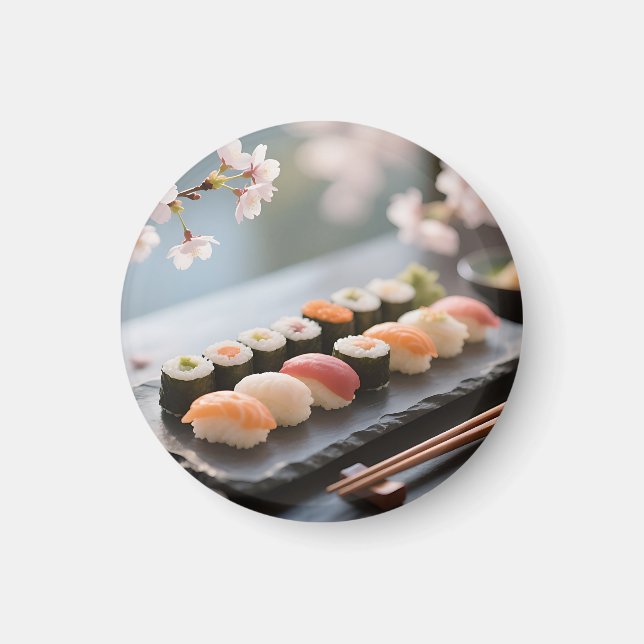 Aimant Plate de Sushi Fleur de Cerisier (Devant)