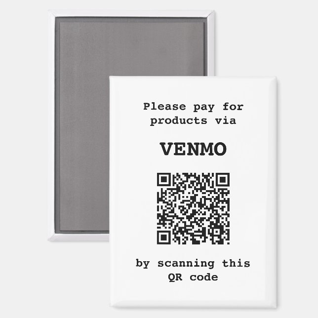 Aimant Plateforme de paiement personnalisable Code QR  (Recto/Verso)