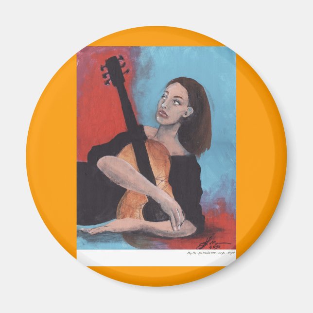 Aimant Play Me (La fille avec la guitare) (Devant)
