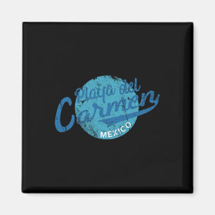 Aimant Playa Del Carmen Vintage Retro Mexico T Shirt