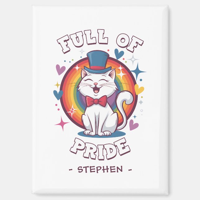 Aimant Plein de fierté | Fierté de chat LGBTQ (Recto)