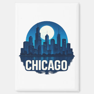 Aimant Pleine lune Skyline de Chicago