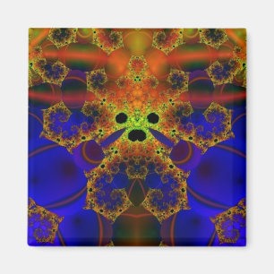 Aimant Pleurer   Art fractal bleu et jaune