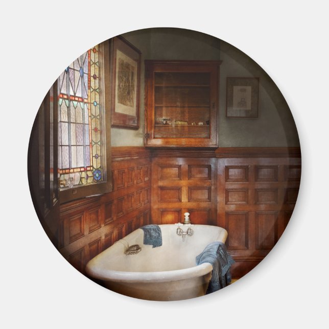 Aimant Plombier - L'heure du bain (Devant)