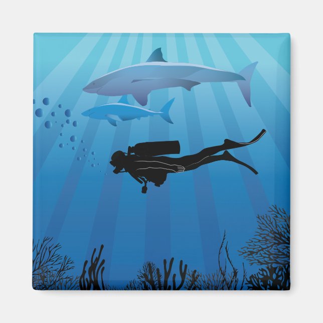 Aimant Plongée de requin Plongée plongée (Devant)