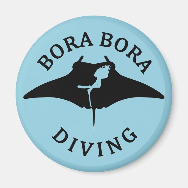 Aimant Plongée Sous-Marine Avec Raies Manta À Bora Bora (Devant)
