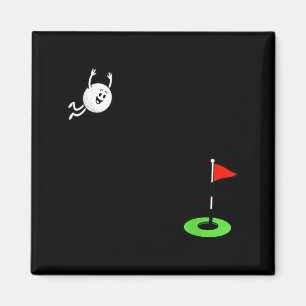 Aimant Plongeon de golf Dessin animé drôle Golfeur Balle