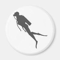Plongeur à voile silhouette noire