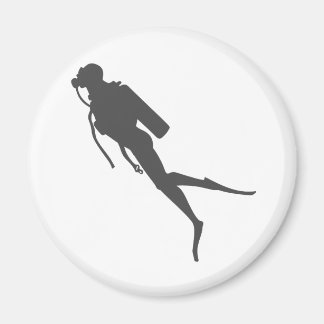 Aimant Plongeur à voile silhouette noire