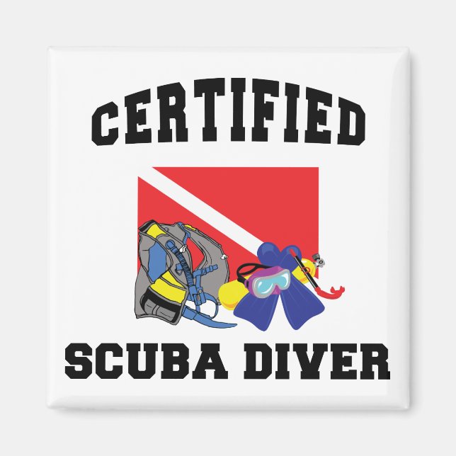 Aimant Plongeur Certifié SCUBA (Devant)