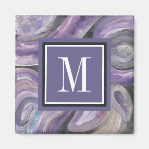 Aimant Pluie de cercle du monogramme  