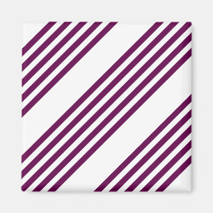 Aimant Plum et blanc cinq bandes motif