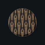 Aimant Plumes de paon, motif oriental de luxe.<br><div class="desc">Motif de luxe à plumes de paon sans couture. Fond royal noir or oriental vintage. Conception indienne pour papier d'emballage cadeau,  spa beauté,  fond d'écran yoga,  mariage,  fête d'anniversaire,  décoration.</div>