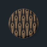 Aimant Plumes de paon, motif oriental de luxe.<br><div class="desc">Motif de luxe à plumes de paon sans couture. Fond royal noir or oriental vintage. Conception indienne pour papier d'emballage cadeau,  spa beauté,  fond d'écran yoga,  mariage,  fête d'anniversaire,  décoration.</div>