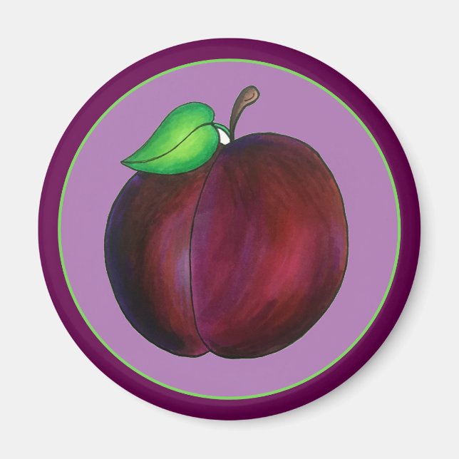 Aimant Plums Ried Été Purple Plum Fruit Imprimer (Devant)