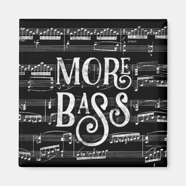 Aimant Plus Bass Chalkboard - Black White Music (Devant)