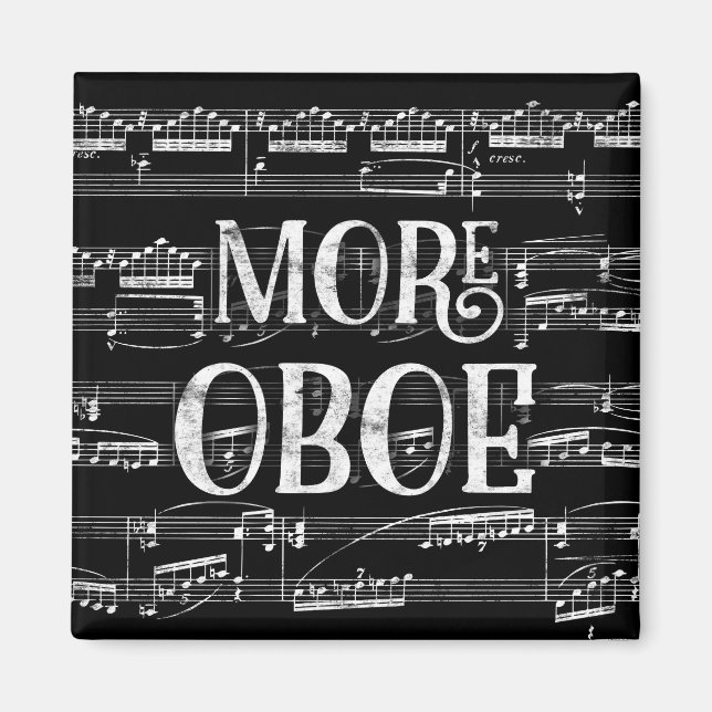 Aimant Plus Chalboard Oboe - Black White Music (Devant)
