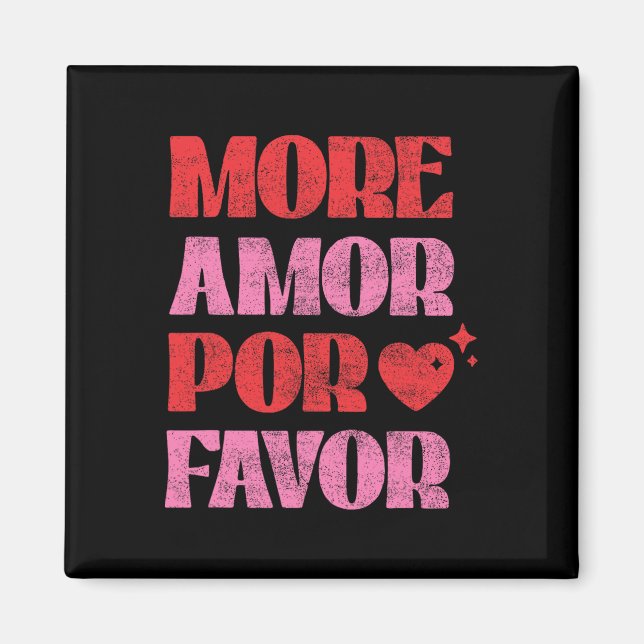 Aimant Plus d'amour s'il vous plaît Saint Valentin romant (Devant)