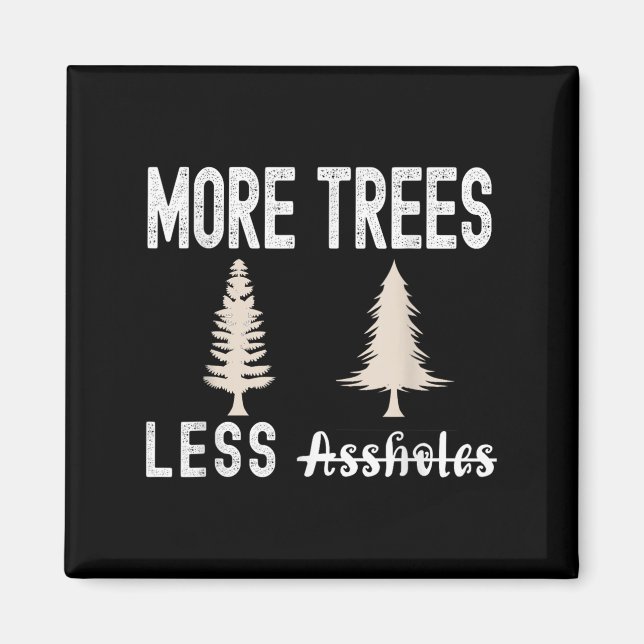 Aimant Plus d'arbres moins de trous Pull de Noël laid  (Devant)