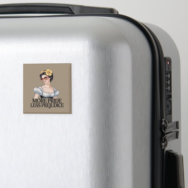 Aimant Plus de fierté moins de préjugés LGBTQ Fier allié  (In Situ (Bagages))