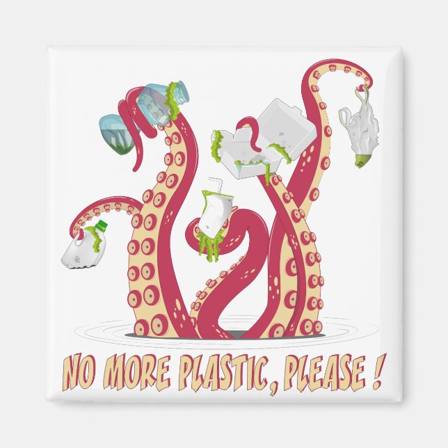 Aimant Plus de plastique, s'il vous plaît ! (Devant)