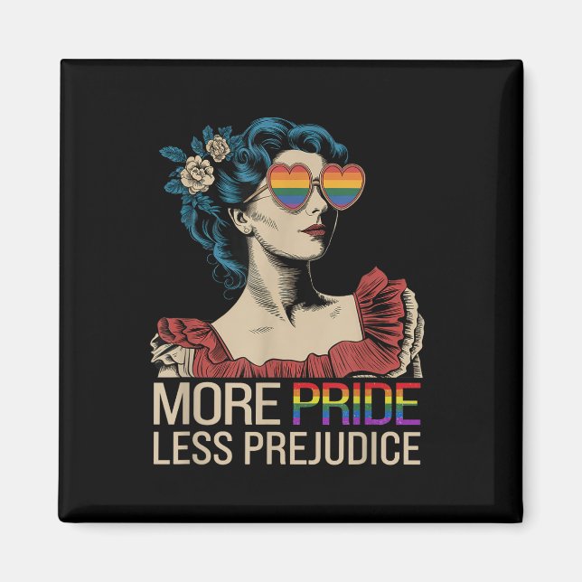 Aimant Plus Fierté Moins Préjugés Mois De Fierté Lgbtq (Devant)