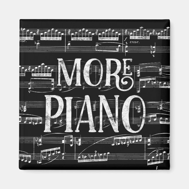 Aimant Plus Piano Chalkboard - Black White Music (Devant)