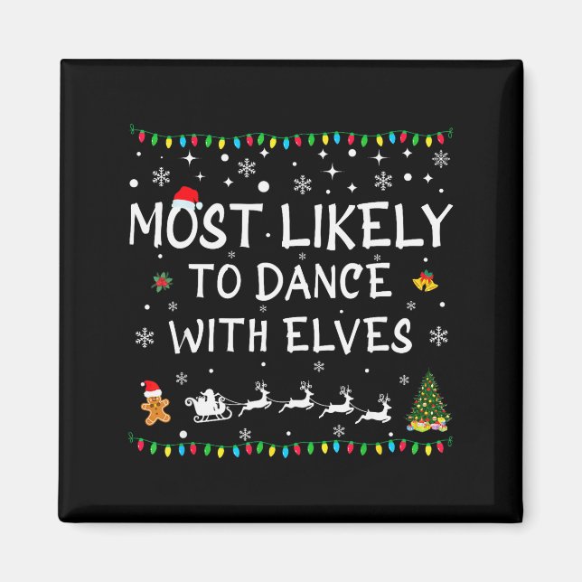 Aimant Plus susceptible de danser avec les elfes Noël en  (Devant)