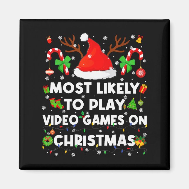 Aimant Plus susceptible de jouer à un jeu vidéo en pyjama (Devant)