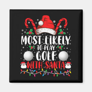 Aimant Plus Susceptible De Jouer Au Golf Avec Santa Famil