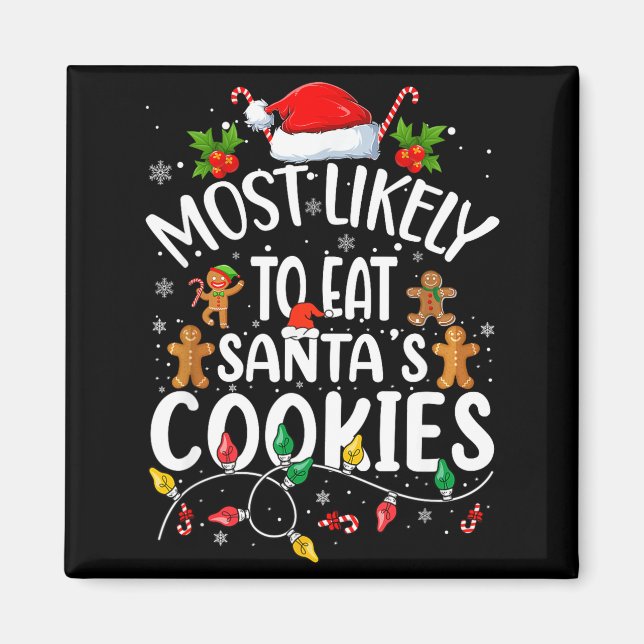 Aimant Plus susceptible de manger les cookies de Noël de  (Devant)