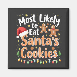Aimant Plus susceptible de manger les cookies de Santa Ch