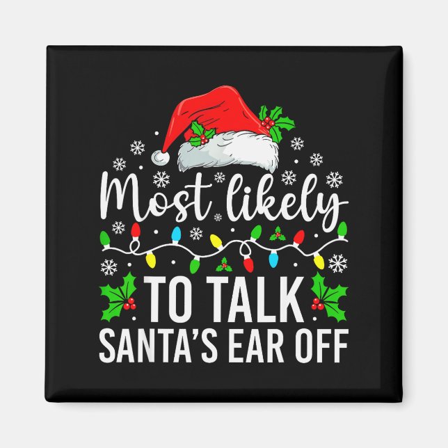 Aimant Plus susceptible de parler l'oreille de Santa Noël (Devant)