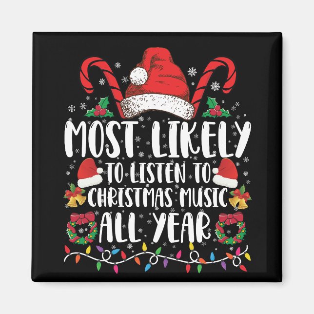 Aimant Plus susceptible d'écouter Noël toute l'année Xmas (Devant)