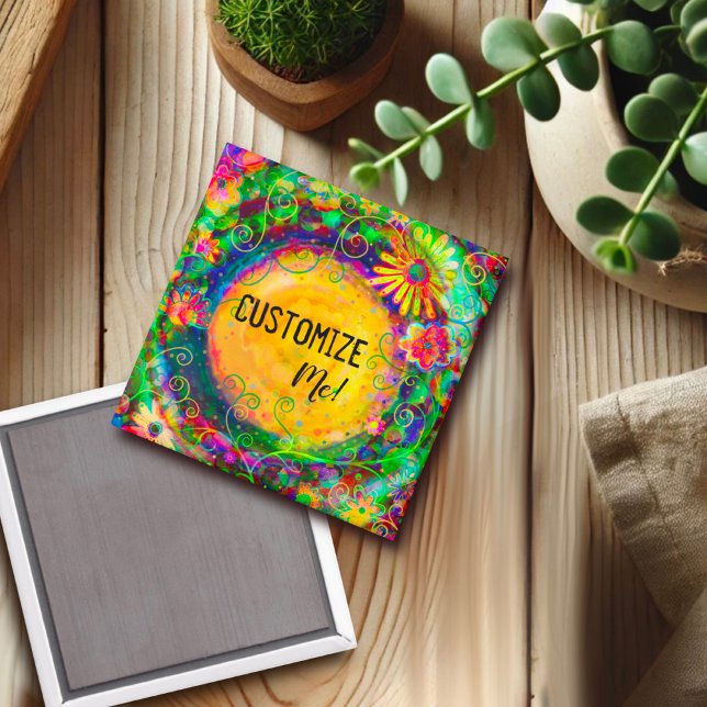 Aimant Plutôt Floral Inspirivity Personnalisable Nom Amus (Créateur téléchargé)