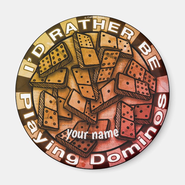 Aimant Plutôt Jouer Dominos (Devant)