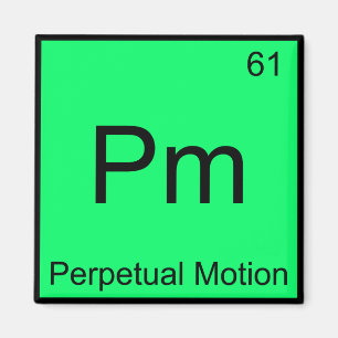 Aimant Pm - Symbole de l'élément de chimie du mouvement p