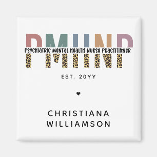 Aimant PMHNP Empreinte de léopard Psychiatrie Santé menta