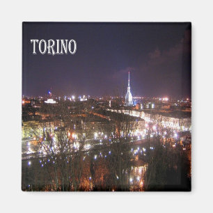 Aimant PMT005 TURIN à la nuit, Piémont, Italie, Frigo