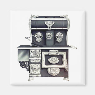 Aimant Poêle en fonte victorienne noir et argent